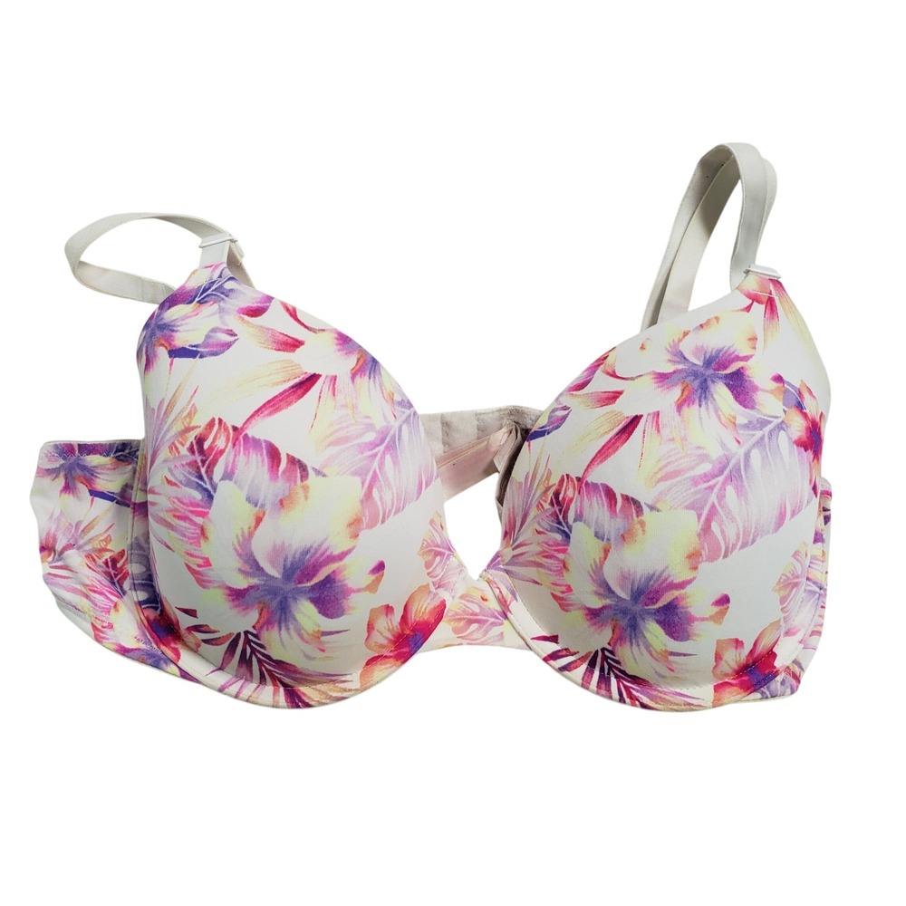 Victoria's Secret PINK Womens Wear Everywhere T-Shirt Bra 36C Floral Tropical